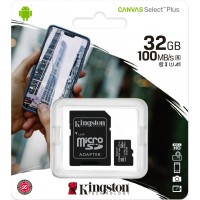 Карта памяти MicroSDHC 32Gb Kingston class 10 100Mb/s